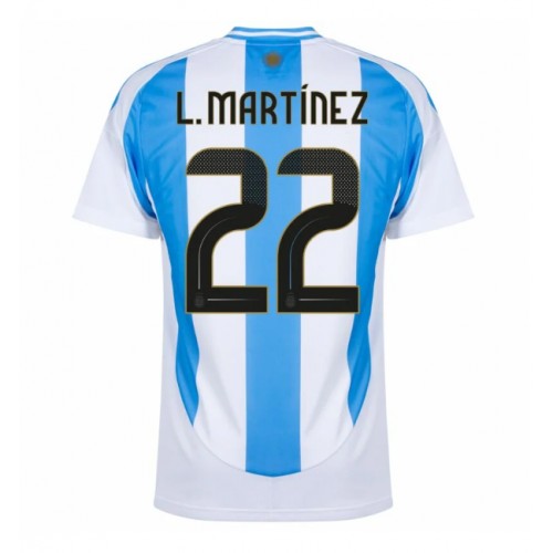 Fotbalové Dres Argentina Lautaro Martinez #22 Domácí Copa America 2024 Krátký Rukáv